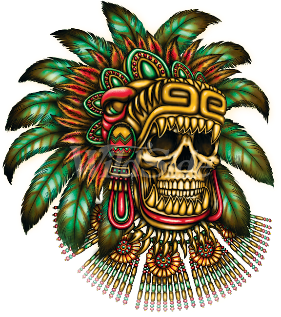 Aztec_ Warrior_ Skull_ Artwork PNG image