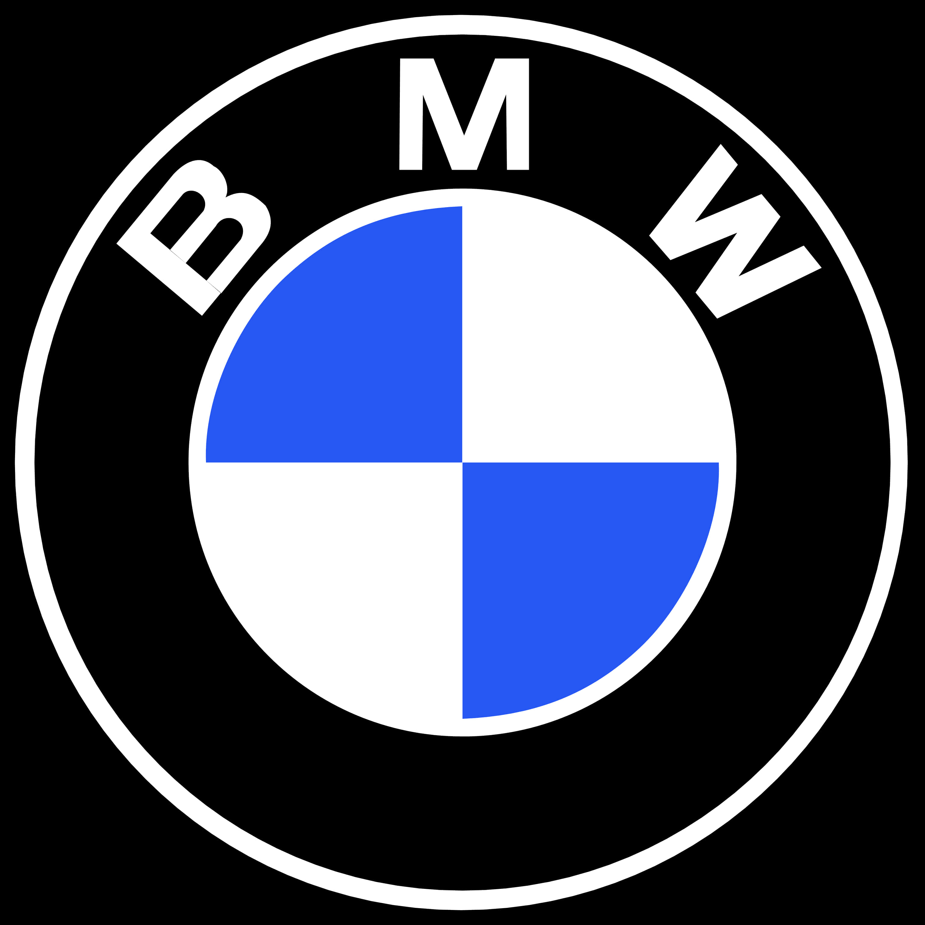 B M W Logo Blackand White PNG image