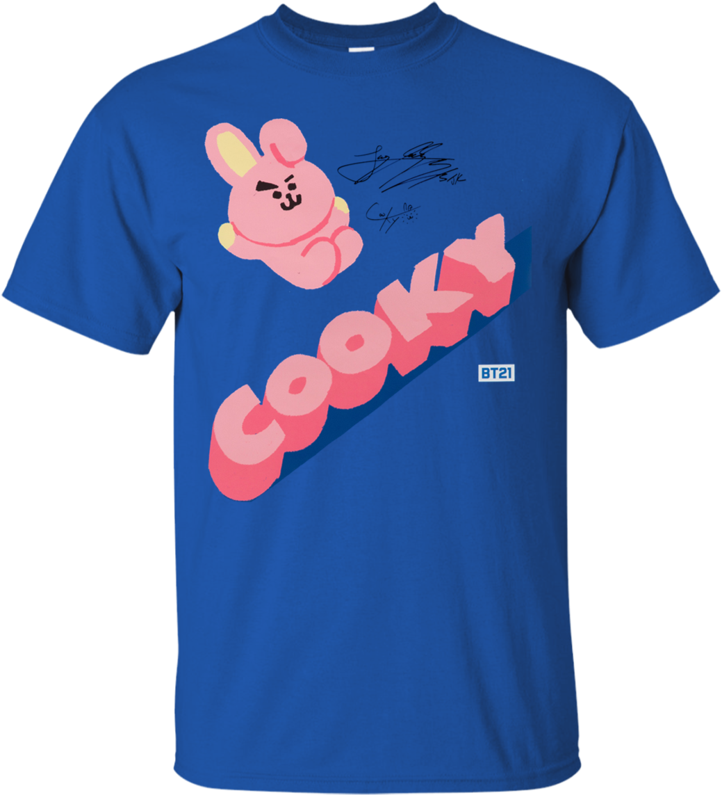 B T21 Cooky Blue Tshirt Design PNG image