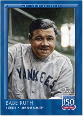 Babe Ruth Baseball Card Artist Rendition PNG image