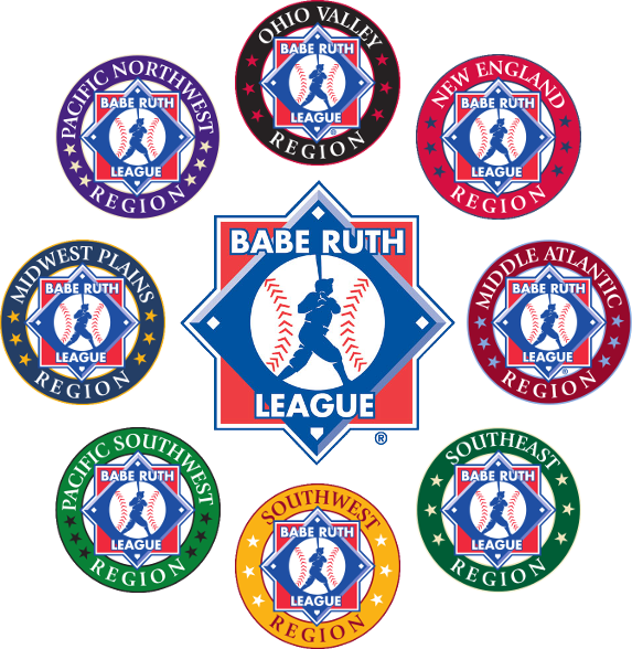 Babe Ruth Baseball Regions Emblems PNG image
