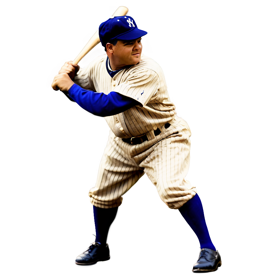 Babe Ruth Batting Stance Png 06242024 PNG image