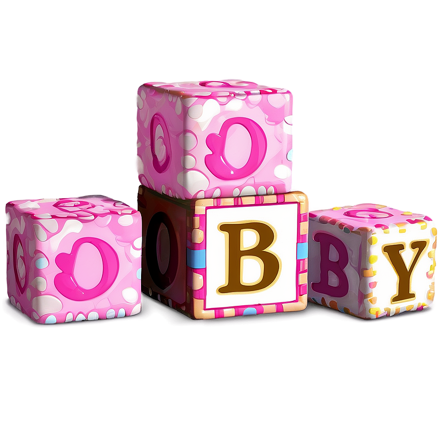 Baby Blocks In Pink Png 21 PNG image