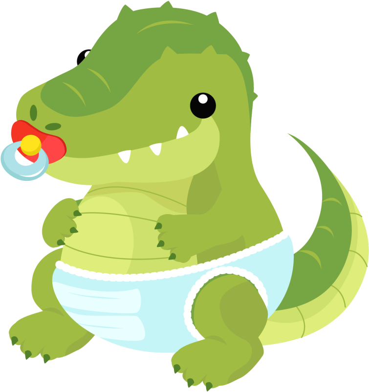 Baby Crocodile Cartoon Illustration PNG image