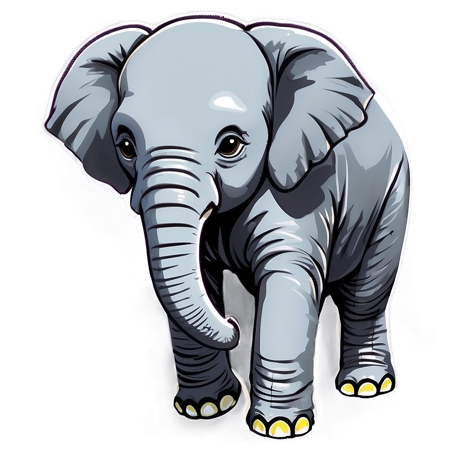 Baby Elephant Cartoon Png 06272024 PNG image