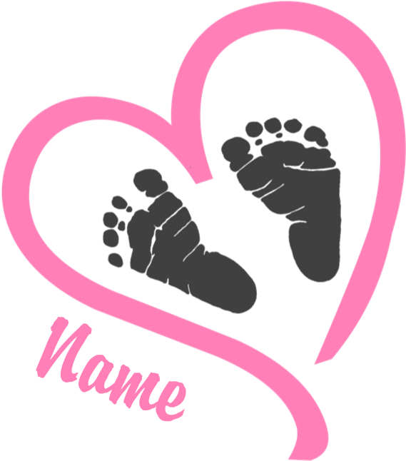 Baby Feet Heart Graphic PNG image