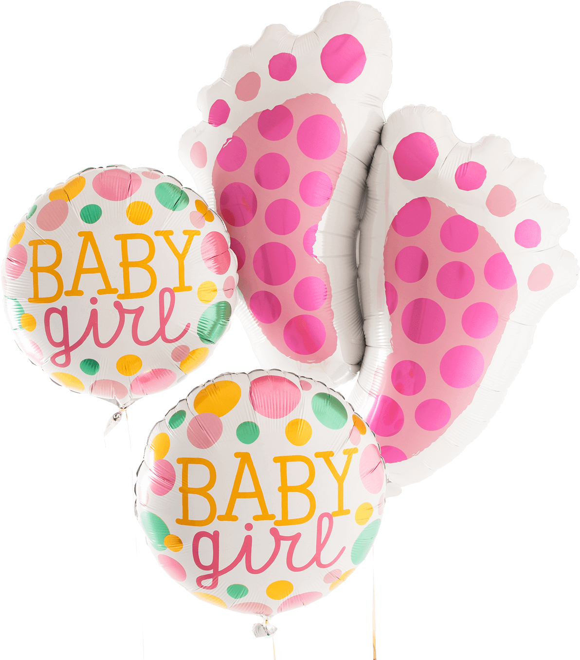 Baby Girl Footprint Balloons PNG image