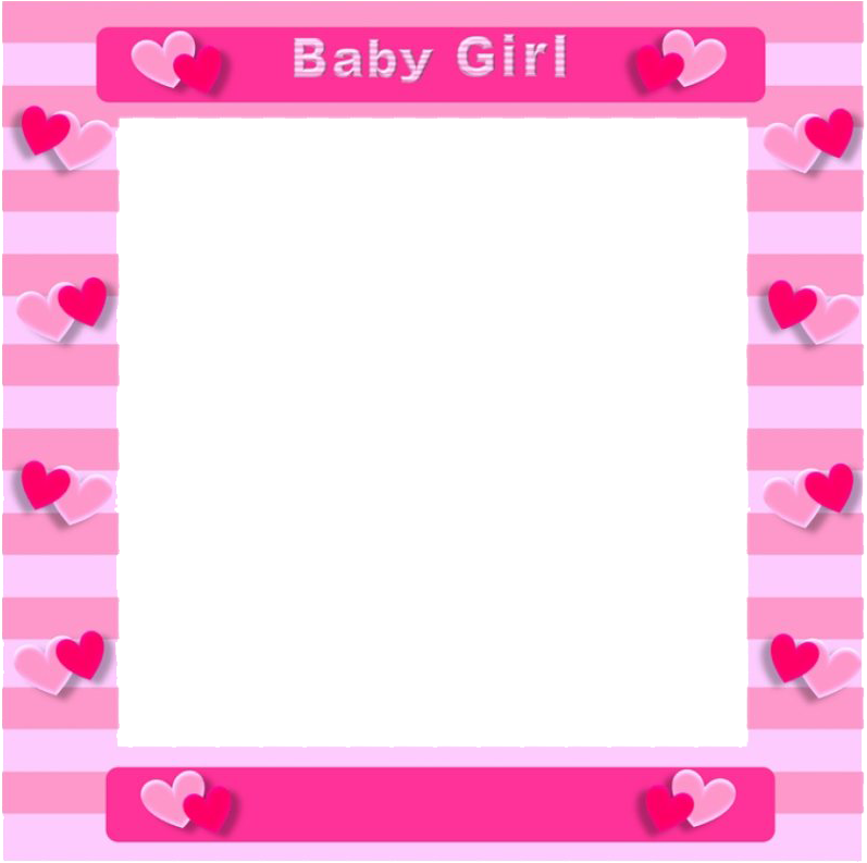 Baby Girl Heart Frame PNG image