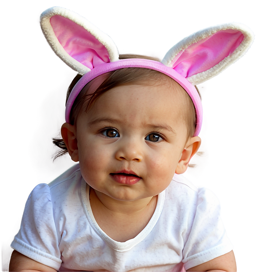 Baby Girl In Bunny Ears Png Biu PNG image