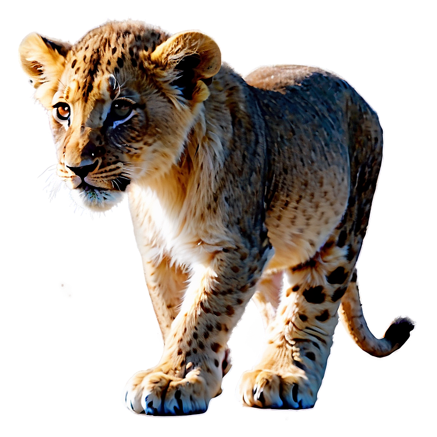 Baby Lion First Steps Png Qed PNG image