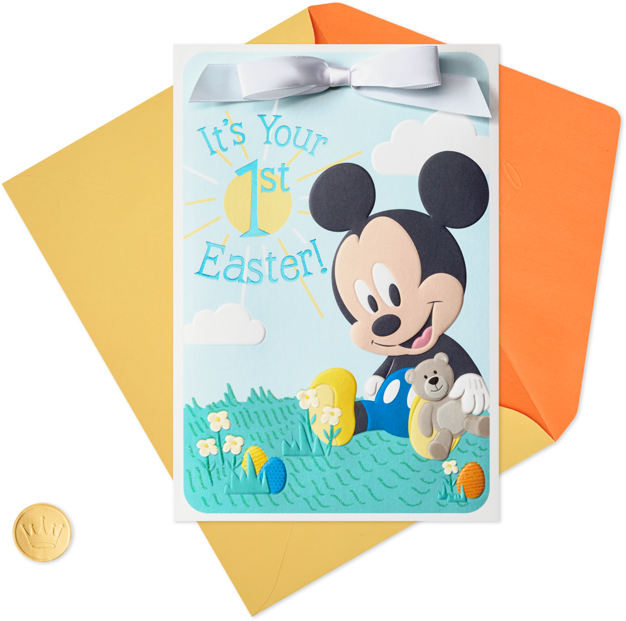 Baby Mickey First Easter Greeting Card PNG image