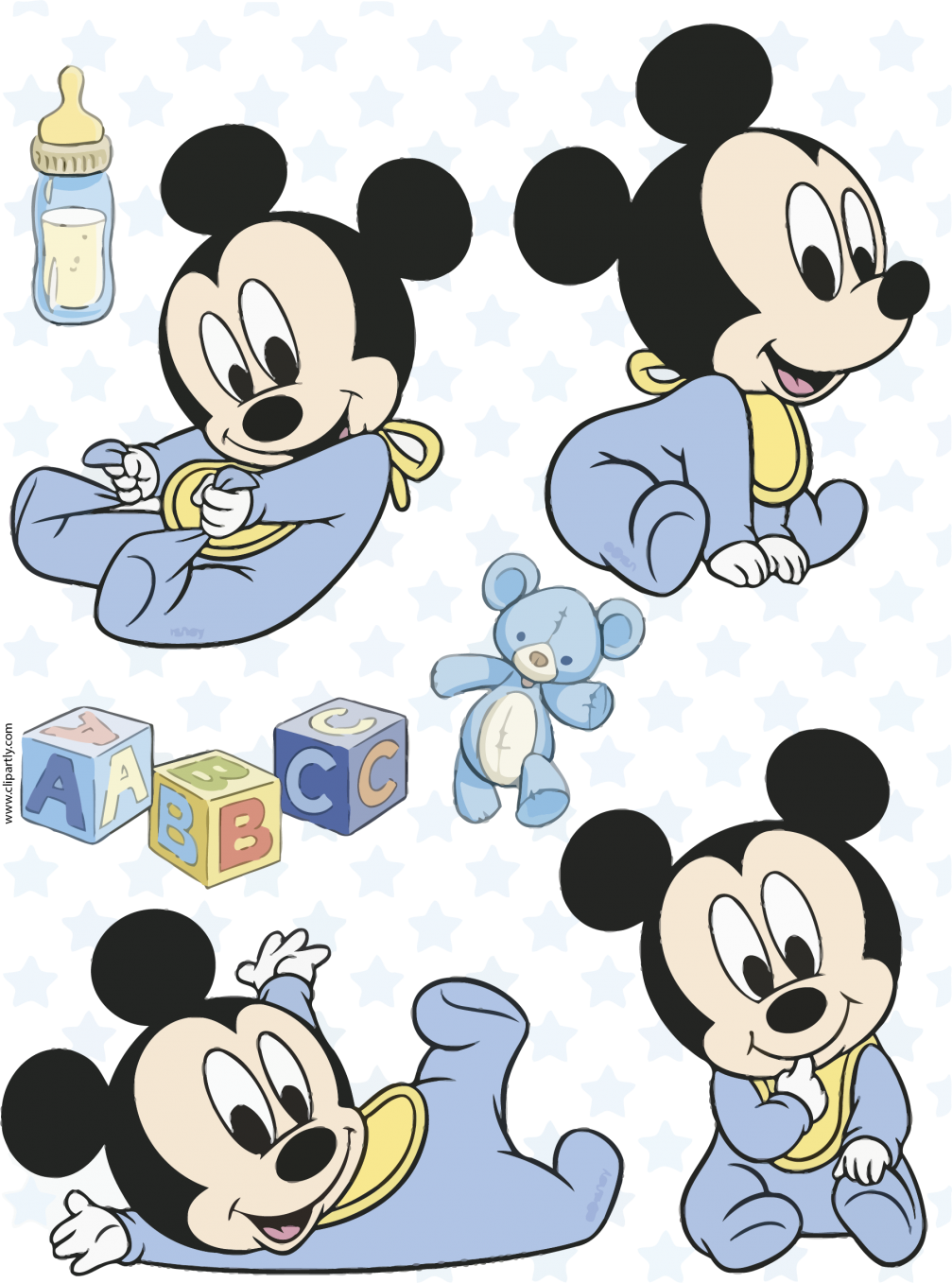 Baby Mickey Playtime Pattern PNG image