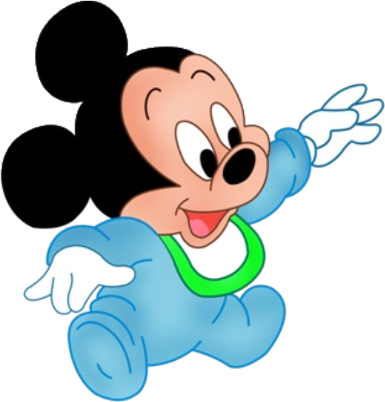 Baby Mickey Waving Cartoon PNG image
