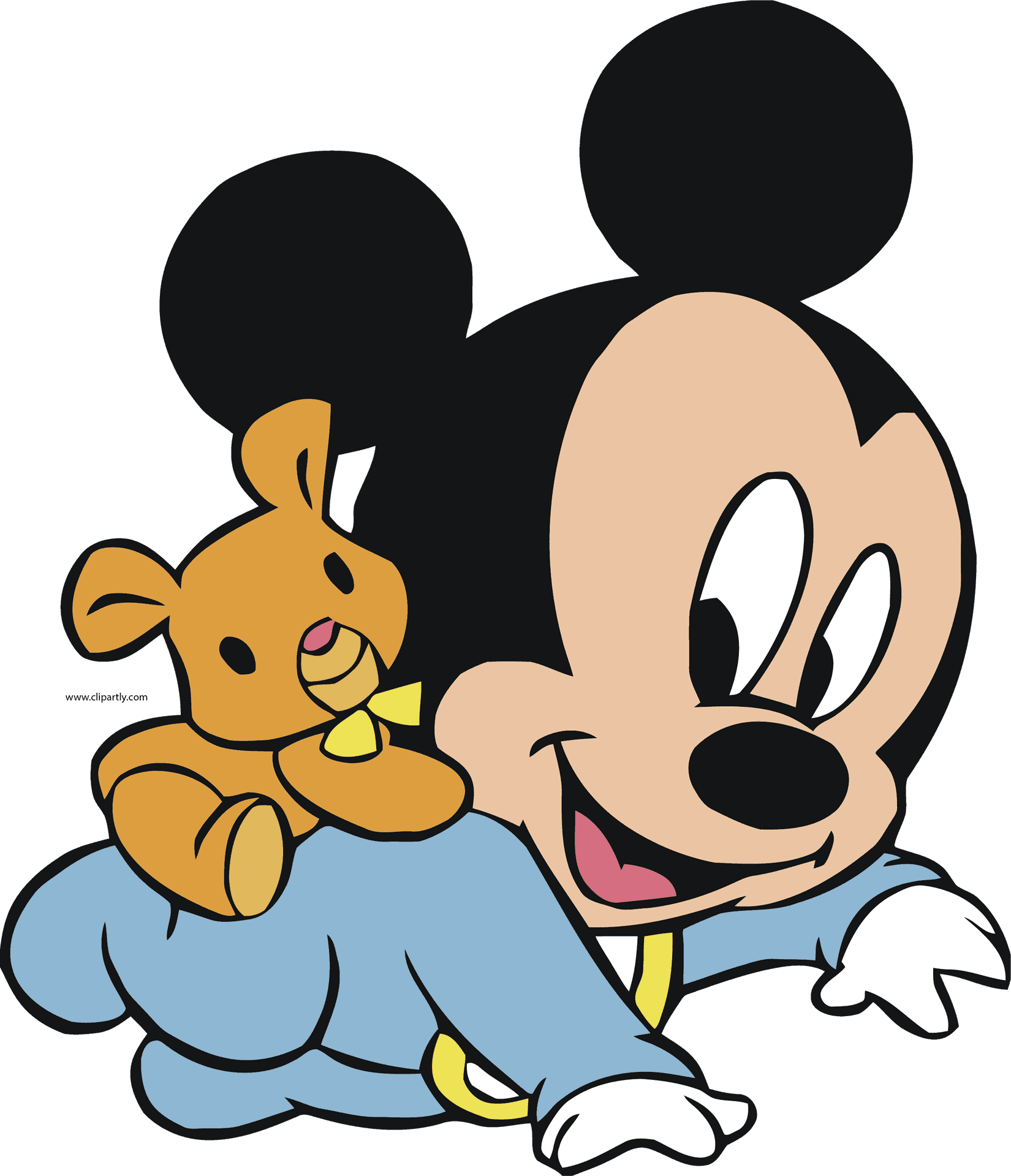 Baby Mickey With Teddy Bear.png PNG image