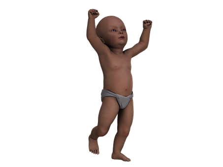Baby Raising Armsin Diaper PNG image