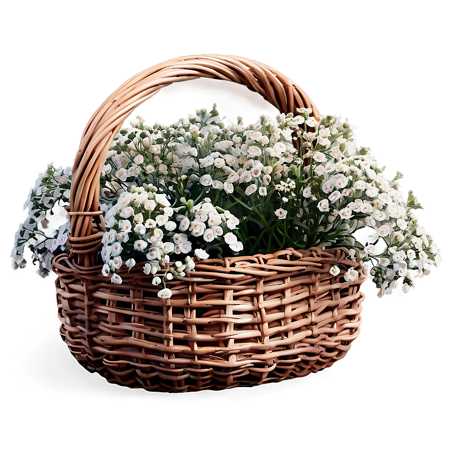 Baby's Breath In Basket Png Oqa PNG image