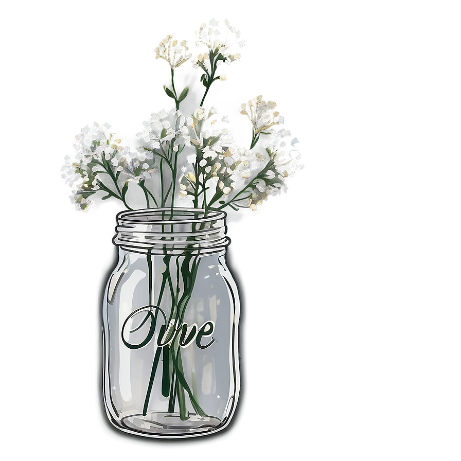 Baby's Breath In Mason Jar Png 54 PNG image