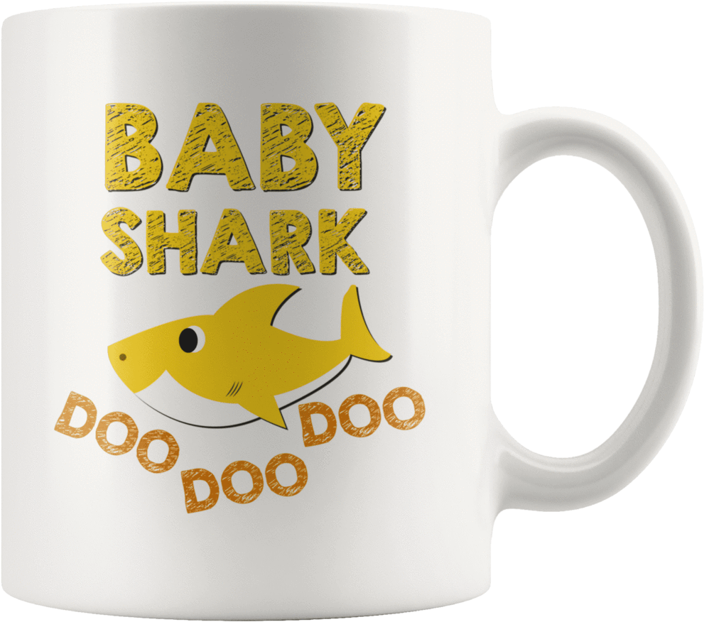 Baby Shark Themed Coffee Mug PNG image