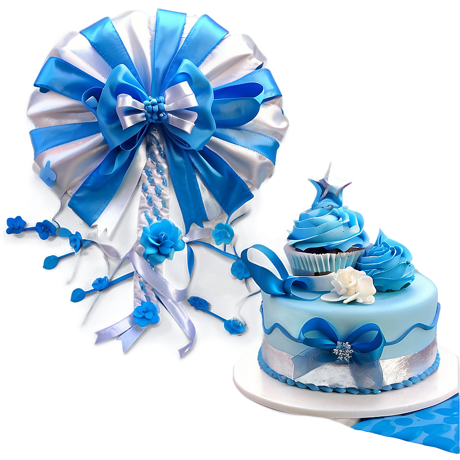 Baby Shower Blue And Silver Theme Png Mvr PNG image