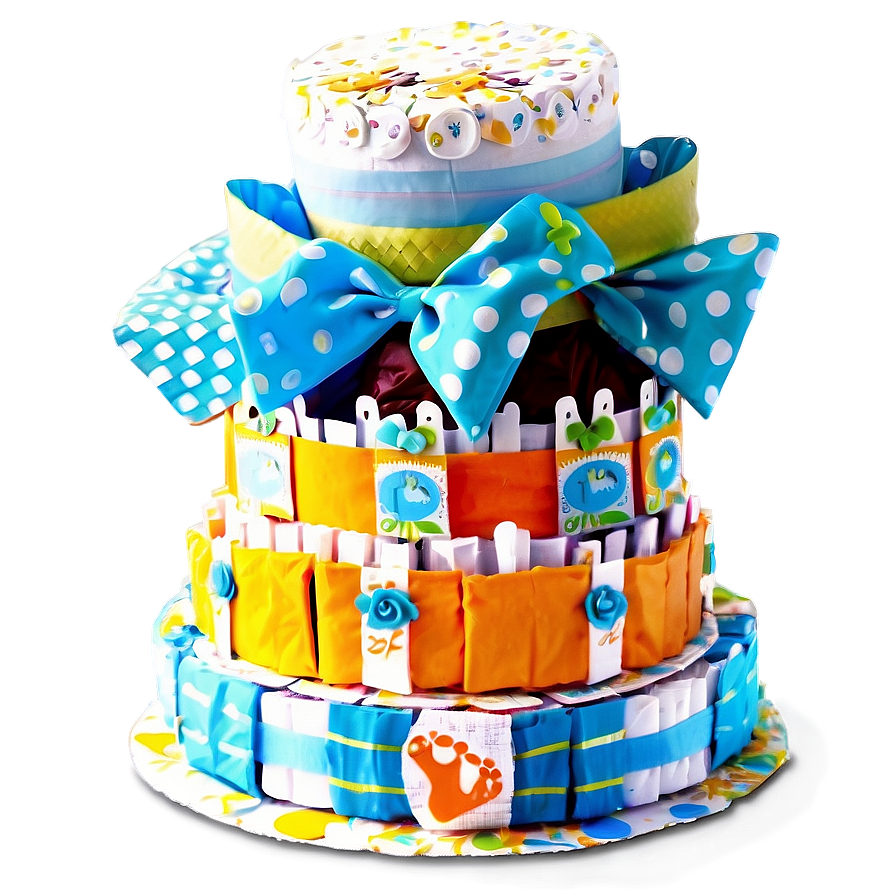 Baby Shower Diaper Cake Design Png Wjo18 PNG image