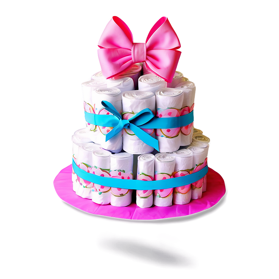 Baby Shower Diaper Cake Design Png Ycj PNG image