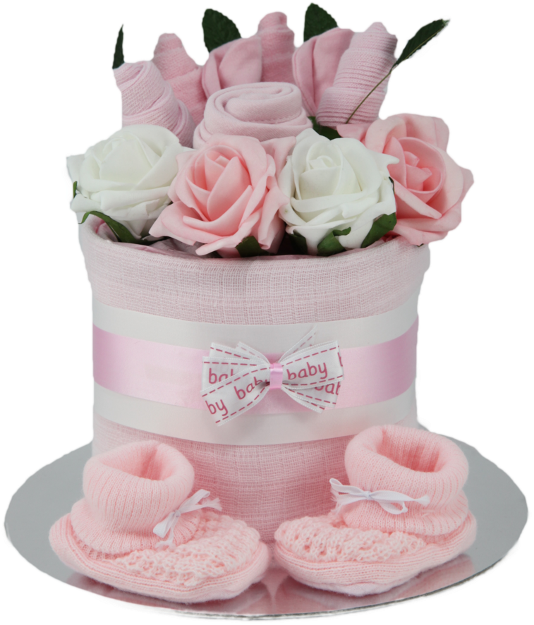 Baby Shower Flowerand Clothing Bouquet PNG image