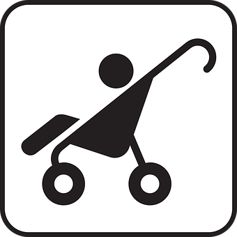 Baby Stroller Sign Icon PNG image