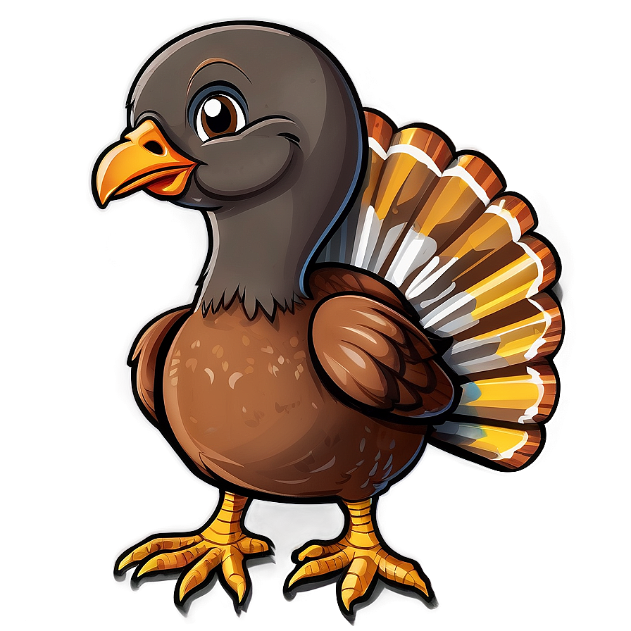 Baby Turkey Cartoon Style Png 06262024 PNG image