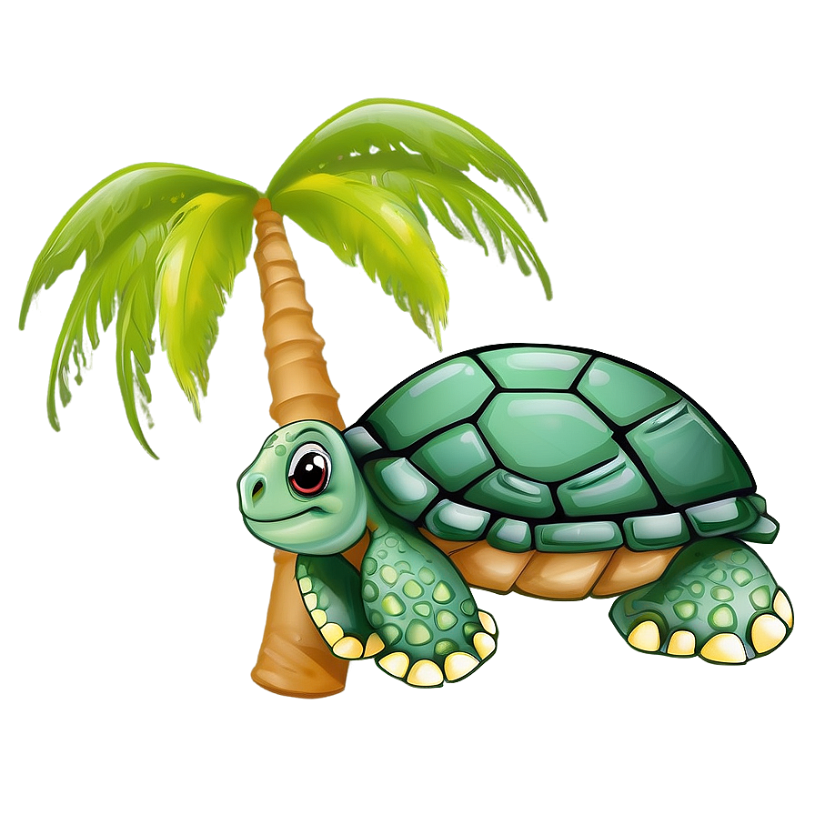 Baby Turtle And Palm Tree Png Dcg44 PNG image