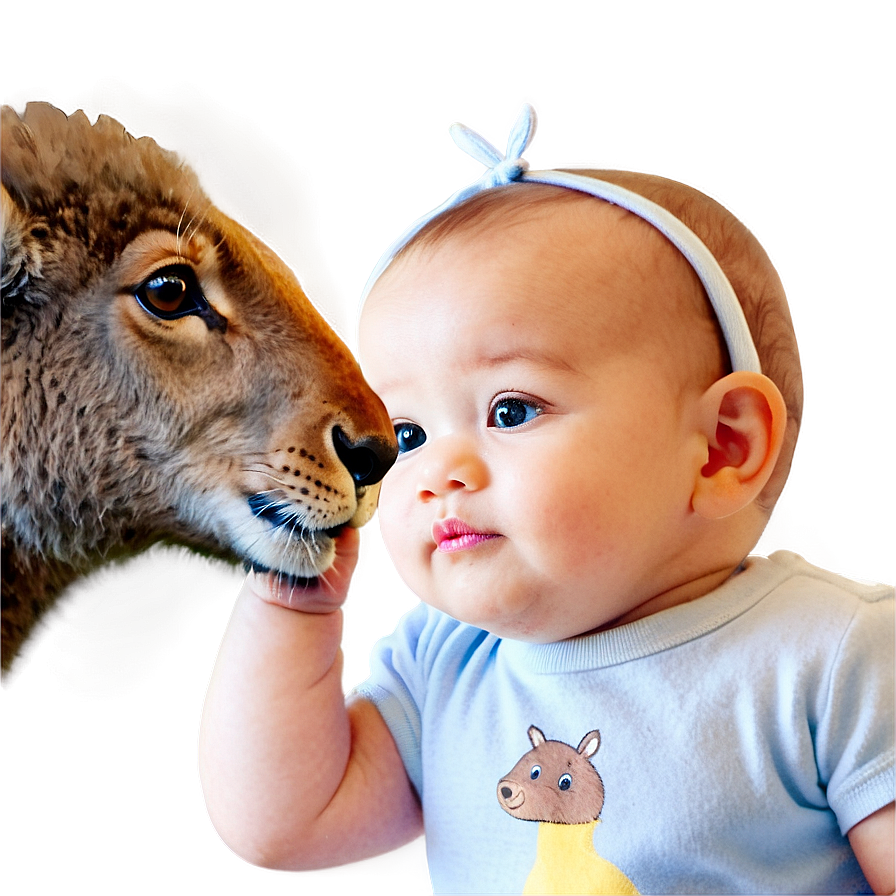 Baby With Animals Png 05032024 PNG image