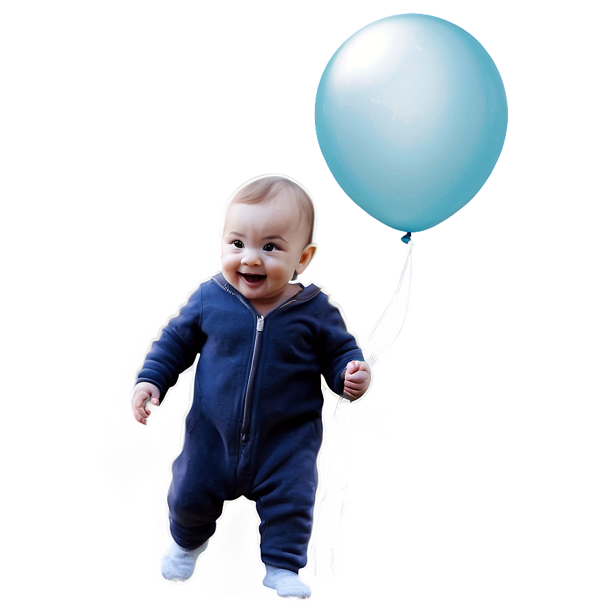 Baby With Balloons Png 05032024 PNG image