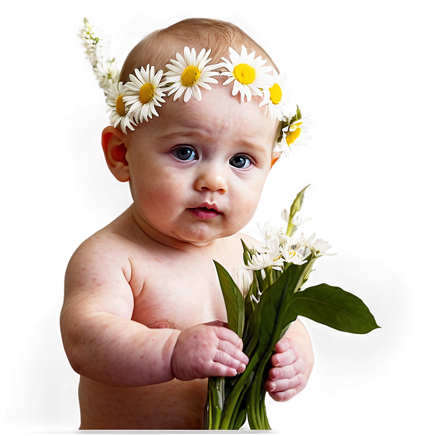 Baby With Flowers Png 05032024 PNG image