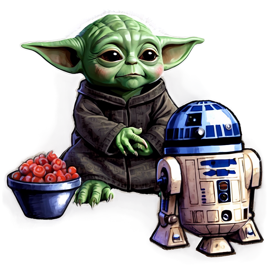 Baby Yoda And Ig-11 Png Abx75 PNG image