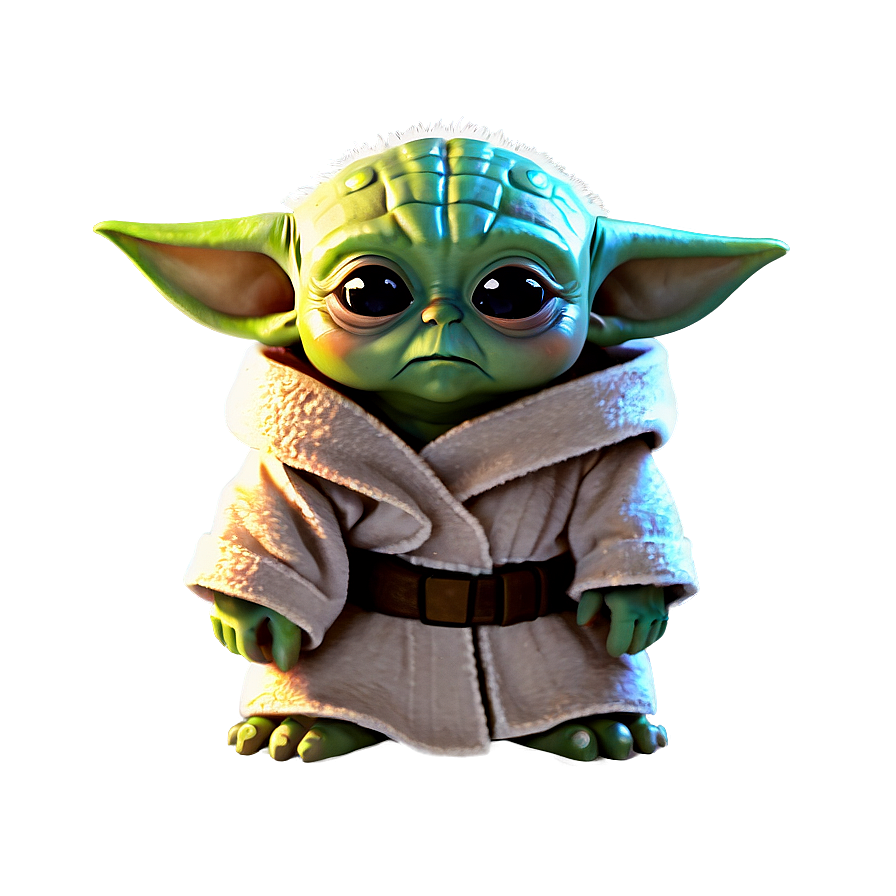 Baby Yoda And Mando Cartoon Png Sih43 PNG image