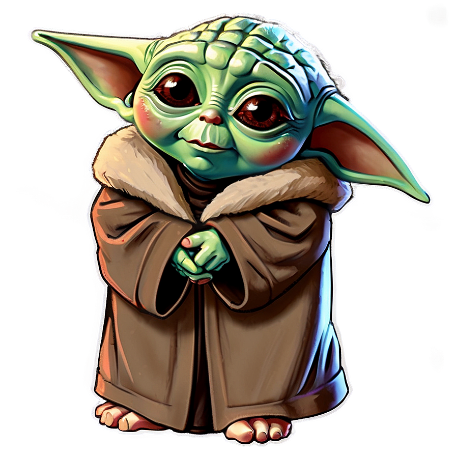 Baby Yoda Cartoon B PNG image