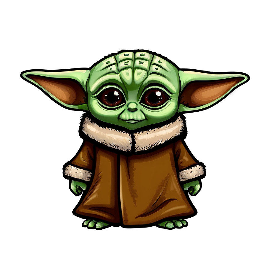 Baby Yoda Cartoon Drawing Png Koa PNG image