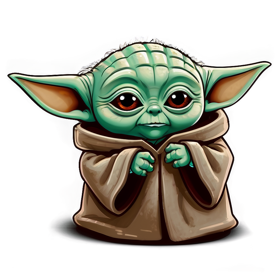 Baby Yoda Cartoon Fan Art Png 06252024 PNG image