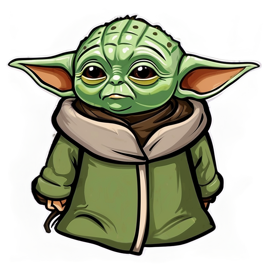 Baby Yoda Cartoon Phone Wallpaper Png Qhl20 PNG image