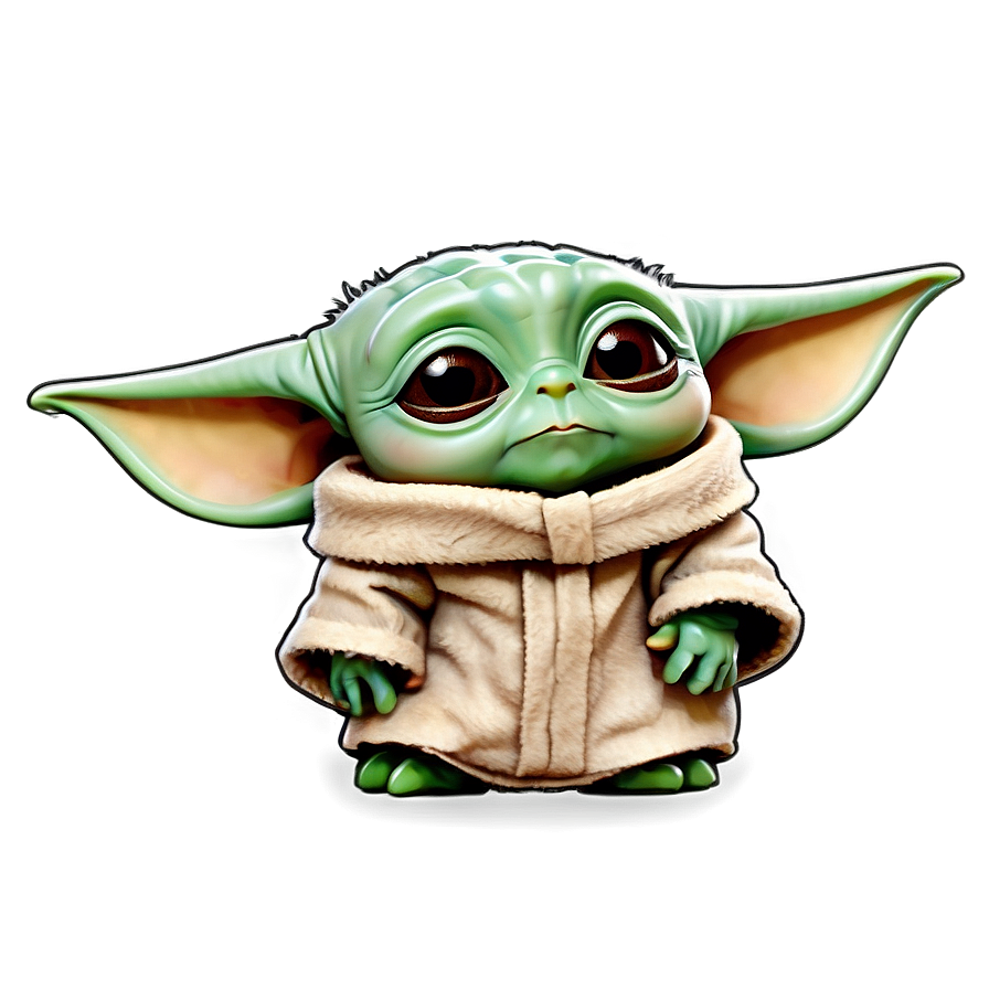 Baby Yoda Cartoon Style Png Epw PNG image