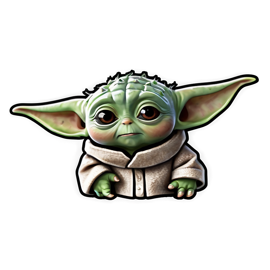 Baby Yoda Cartoon Wallpaper Png Qlt PNG image