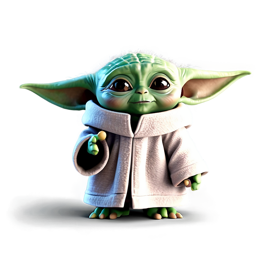 Baby Yoda Cartoon Waving Hand Png Tmv PNG image