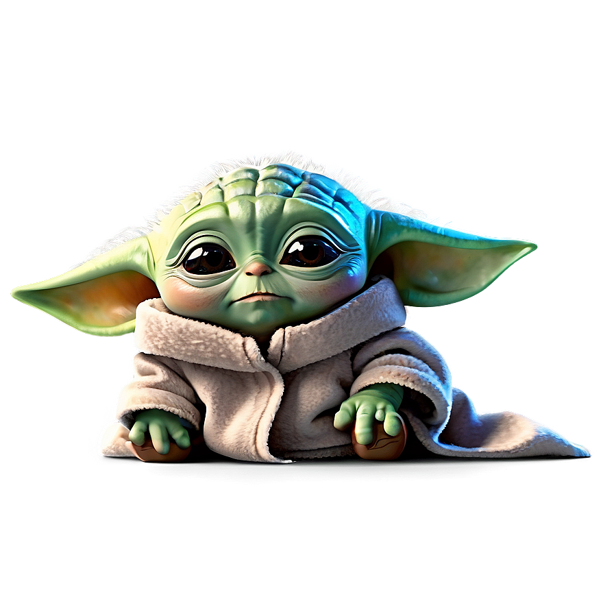 Baby Yoda Cartoon With Background Png 06252024 PNG image