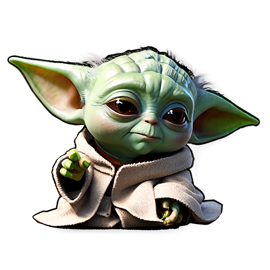 Baby Yoda Cartoon With Eyeglasses Png Cfs PNG image