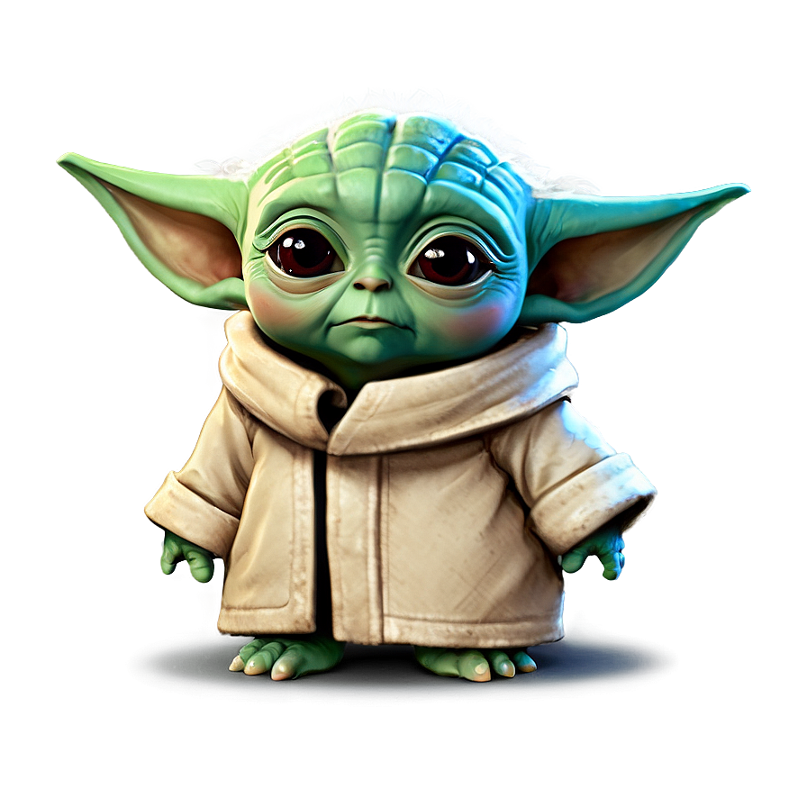 Baby Yoda Cute Pose Cartoon Png Lhj66 PNG image