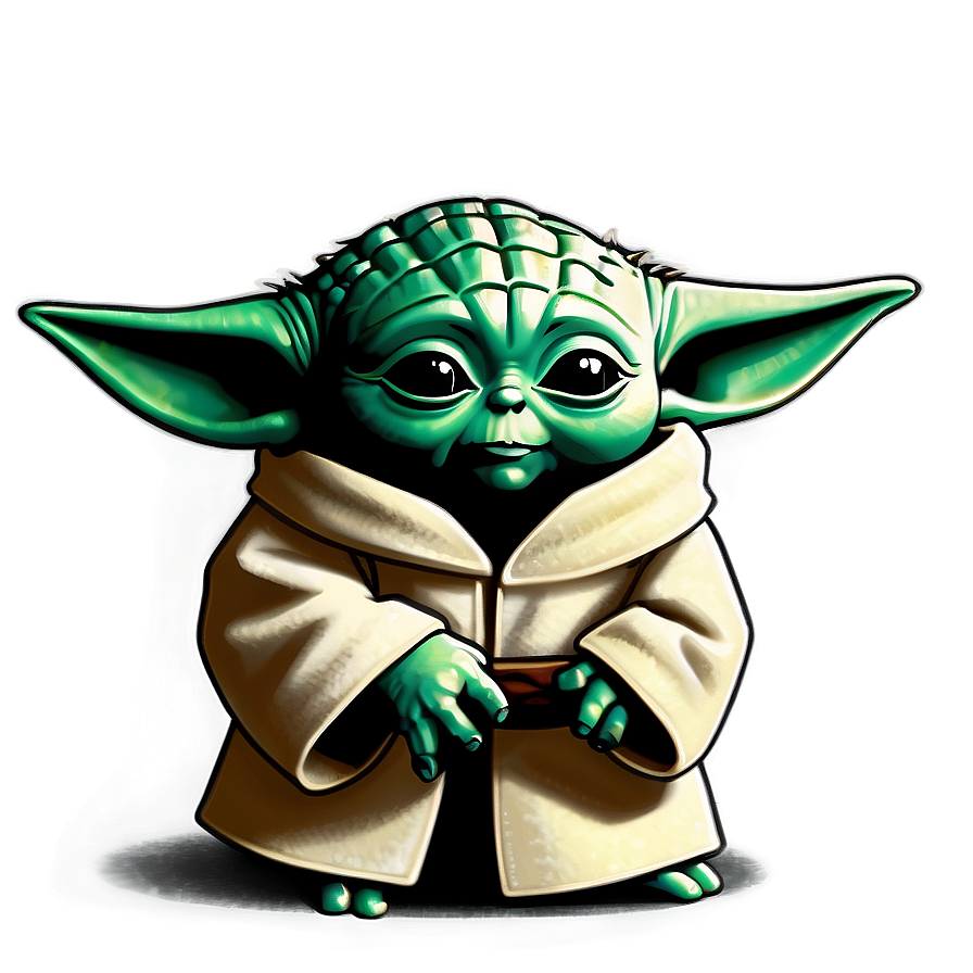 Baby Yoda Head Cartoon Png Khx39 PNG image