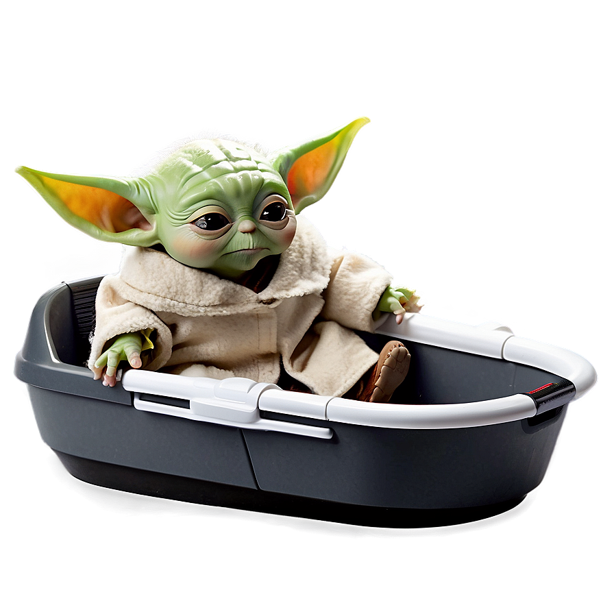 Baby Yoda In Hover Pram Png 30 PNG image