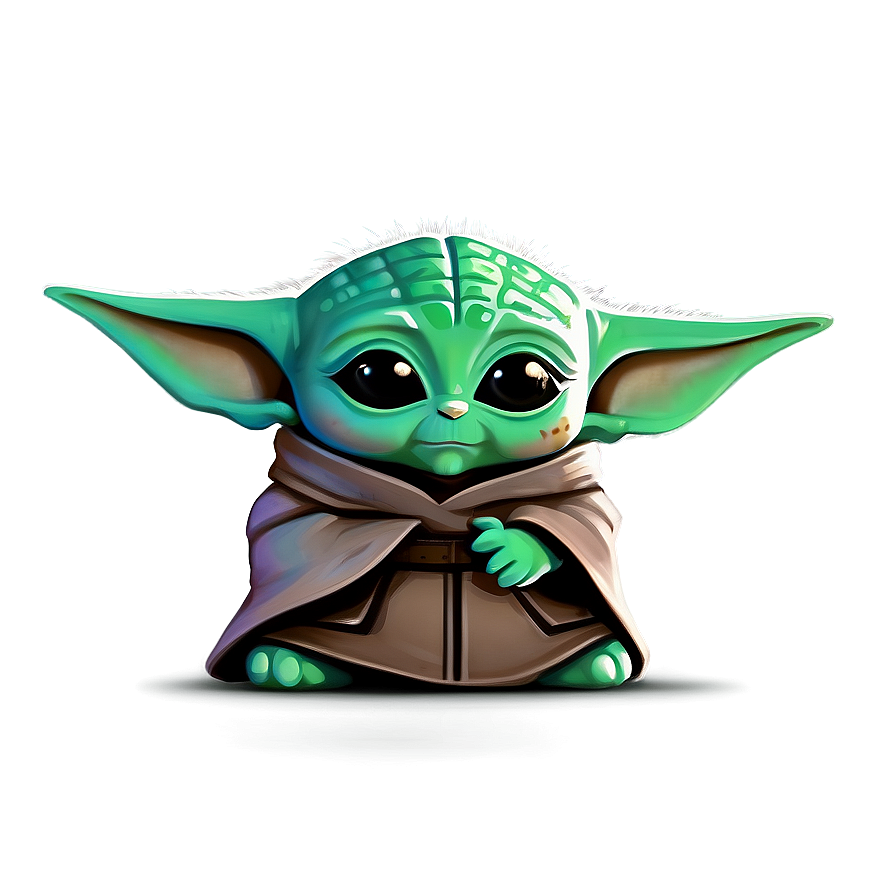 Baby Yoda Mandalorian Cartoon Png 06252024 PNG image