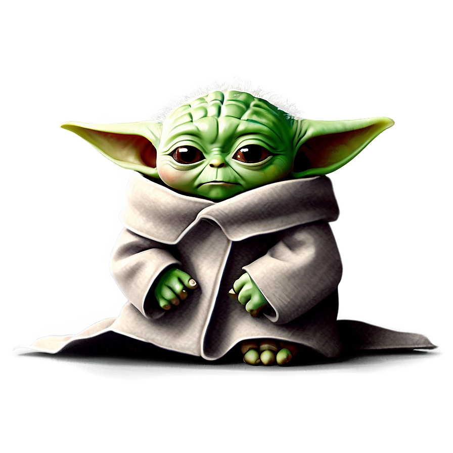 Baby Yoda Sad Expression Png Ihf20 PNG image
