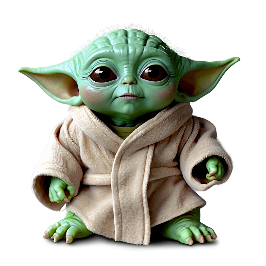 Baby Yoda Snack Time Cartoon Png Obo PNG image