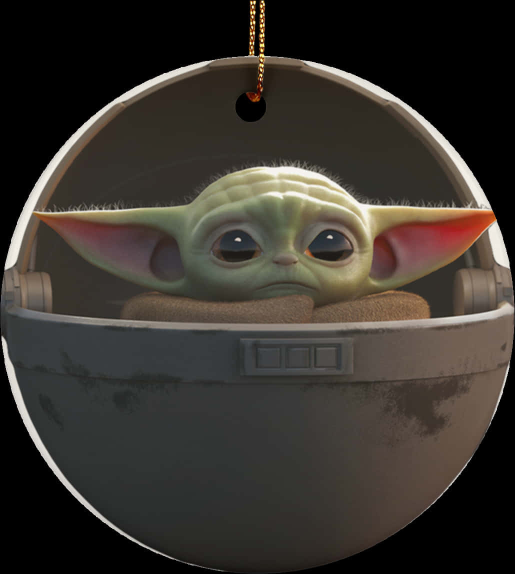 Baby Yodain Pod Ornament PNG image
